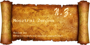 Nosztrai Zenina névjegykártya